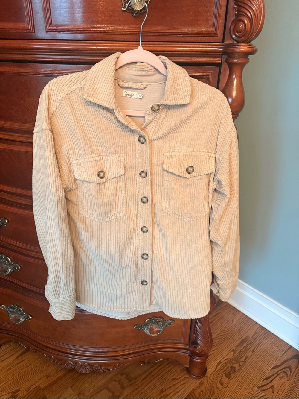 Faherty Beige Corduroy Utility Jacket